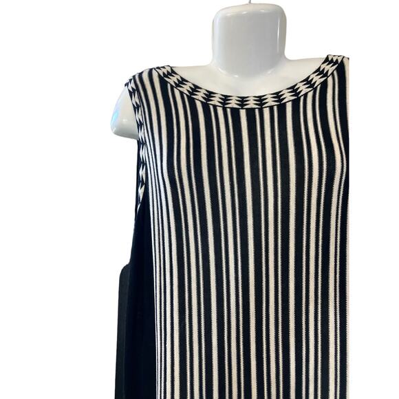 Nic + Zoe Women's Black/Cream Sleeveless Knit Sweater Slightly Flare Dress SZ 3X - Picture 5 of 10
